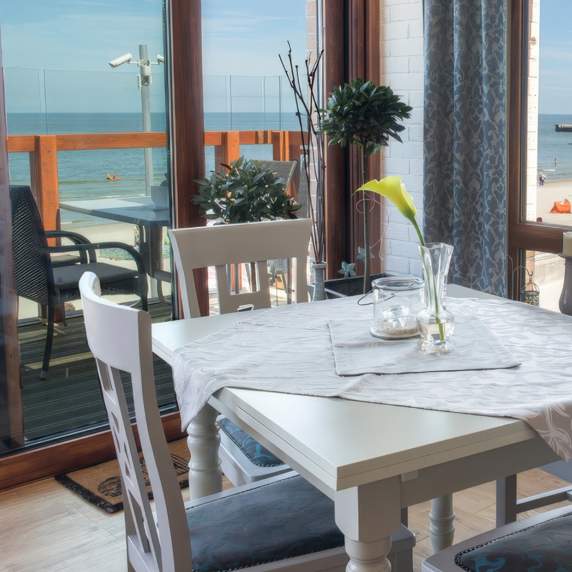 Wnętrze Restauracji Pergola z widokiem na Bałtyk